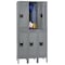 Tennsco Wardrobe Locker, 36 in W, 15 in D, 78 in H, (2) Tier, (3) Wide, Gray DTS-121536-3MG - alternate 1