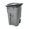 Rubbermaid Commercial BRUTE 50 gal Rectangular Rolling Plastic Can, Gray, None, Plastic, 23 3/8 in FG9W2700GRAY - alternate 3