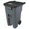 Rubbermaid Commercial BRUTE 50 gal Rectangular Rolling Plastic Can, Gray, None, Plastic, 23 3/8 in FG9W2700GRAY - alternate 1