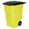Rubbermaid Commercial BRUTE 50 gal Rectangular Rolling Plastic Can, Yellow, None, Plastic, 23 3/8 in FG9W2700YEL - alternate 1