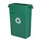 Rubbermaid Commercial Recycling Wastebasket Container, 7 gal Capacity, 10 1/2 in W, 15 in H, 14 1/2 in D, Plastic, Green FG295606GRN - alternate 2