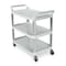 Rubbermaid Commercial Dual-Handle Utility Cart with Lipped Plastic Shelves, Plastic, 300 lb Load Capacity, 3 Shelves FG409100OWHT - alternate 1