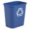 Rubbermaid Commercial Recycling Wastebasket Container, 7 gal Capacity, 10 1/2 in W, 15 in H, 14 1/2 in D, Plastic, Blue FG295673BLUE - alternate 1
