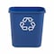Rubbermaid Commercial Recycling Wastebasket Container, 7 gal Capacity, 10 1/2 in W, 15 in H, 14 1/2 in D, Plastic, Blue FG295673BLUE - alternate 2