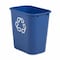 Rubbermaid Commercial Recycling Wastebasket Container, 7 gal Capacity, 10 1/2 in W, 15 in H, 14 1/2 in D, Plastic, Blue FG295673BLUE - alternate 4