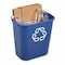 Rubbermaid Commercial Recycling Wastebasket Container, 7 gal Capacity, 10 1/2 in W, 15 in H, 14 1/2 in D, Plastic, Blue FG295673BLUE - alternate 5