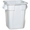 Rubbermaid 40 gal. LLDPE Square Trash Can , White FG353600WHT