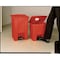 Rubbermaid 8 gal. Plastic Rectangular Trash Can , Red FG614300RED