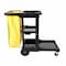 Rubbermaid Commercial Janitor Cleaning Cart with Zip Bag, 24 gal Capacity, 46 in L, 21 3/4 in W, 38 3/8 in H, Black/Yellow FG617388BLA - alternate 6