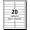 Avery Laser Label, 4 in Label W, 1 in Label H, 20 Labels per Sheet Clear 727825661 - alternate 3