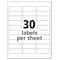 Avery Laser/Inkjet Label, 2 5/8 in Label W, 1 in Label H, 30 Labels per Sheet White AVE48460 - alternate 2