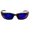 Edge Eyewear Kazbek XL, Safety Glasses, Anti-Scratch, Blue Mirror Lens, Black Frame, Full-Frame SK-XL118 - alternate 3