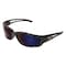 Edge Eyewear Kazbek XL, Safety Glasses, Anti-Scratch, Blue Mirror Lens, Black Frame, Full-Frame SK-XL118 - alternate 1