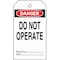 Brady Danger Tag, 5-3/4 x 3 In, Do Not Opr, PK25, 65367 65367 - alternate 2