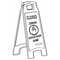 Rubbermaid Commercial Closed Floor Sign, 25 in H, 11 in W, HDPE, Triangle, English, French, German, Spanish, FG611278YEL FG611278YEL - alternate 2