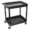 Zoro Select Utility Cart with Deep Lipped Plastic Shelves, Polyethylene, 400 lb Load Capacity, 2 Shelves TC11-B - alternate 1