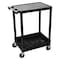 Zoro Select Utility Cart with Deep Lipped & Lipped Plastic Shelves, Polyethylene, 300 lb Load Capacity, 24 in L STC21-B - alternate 1
