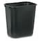 Rubbermaid Commercial Rectangular Wastebasket, 7 gal, LLDPE, Open Top, Plastic, Black FG295600BLA - alternate 1