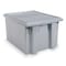 Akro-Mils Stack & Nest Storage Container, 3.7 gal, 18 in L x 11 in W x 6 in H, Gray, Industrial Grade Polymer 35180GREY - alternate 7