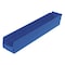 Akro-Mils Shelf Storage Bin, Plastic, Blue, 4 in H, 4 1/8 in W, 23 5/8 in L 30124BLUE - alternate 1
