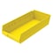 Akro-Mils Shelf Storage Bin, Plastic, Yellow, 4 in H, 8 3/8 in W, 17 7/8 in L 30158YELLO - alternate 1