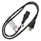 Zoro Select Power Cord, 5-15P, SJT, 3 ft., Blk, 15A, 14/3 5XFL7ID - alternate 1