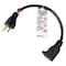 Zoro Select SJT Extension Cord, 16 AWG, Indoor, 16/3, 1 Outlets, 5-15R, Black, PVC, 5-15P, 1 ft 5XFP6ID - alternate 1