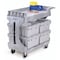 Akro-Mils Utility Cart with Flip-Gate Flush Plastic Shelves, High-Density Polyethylene, 400 lb Load Capacity 30930GREY - alternate 2