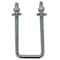 Zoro Select Square U-Bolt, 3/8"-16, 2 in W, 4 5/8 in H, Zinc Plated Steel U17263.037.0205 - alternate 1