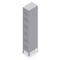 Tennsco Box Locker, 12 in W, 18 in D, 78 in H, (1) Wide, (6) Tier, Gray BK6-121812-1MG - alternate 4