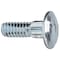Zoro Select Carriage Bolt, Ribbed Neck, 1/4"-20, 1 in L, Steel, Grade 5, Zinc Plated, 100 PK 5ZMR1 - alternate 1