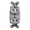 Hubbell Wiring Device-Kellems Duplex Straight Blade Receptacle, 5-20R, 20 A, 125V AC, 2 Pole, 3 Wire, Flush Mount, Grounded HBL8300GY - alternate 1