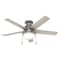 Hunter Decorative Ceiling Fan, 46 in Blade Dia, 5 Blades, Variable Speeds, 120V AC, Matte Silver 59270 - alternate 1