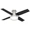 Hunter Decorative Ceiling Fan, Low Pro, 44 in Blade Dia, 3 Blades, 3 Speeds, 120, Brushed Nickel 59243 - alternate 1