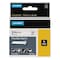 Dymo Rhino Flexible Nylon Industrial Label Tape, 1" x 11.5 ft, White/Black Print DYM1734524 - alternate 1