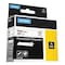 Dymo Rhino Permanent Poly Industrial Label Tape, 0.37" x 18 ft, White/Black Print 18482 - alternate 1