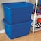 Sterilite Stackable Storage Tote W/ Lid, 30 gal, 30-1/2 in L x 20-1/4 in W x 17-1/8 in H, Blue, Polypropylene 17367406 - alternate 4