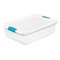 Sterilite Stackable Storage Tote W/ Lid, 8 gal, 23-3/4 in L x 16 in W x 6-7/8 in H, Clear, White 14968006 - alternate 1