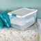 Sterilite Stackable Storage Tote W/ Lid, 16 gal, 23-3/4 in L x 16 in W x 13-1/2 in H, Clear, White 14978006 - alternate 3