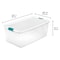 Sterilite Stackable Storage Tote W/ Lid, 14 gal, 33-7/8 in L x 18-3/4 in W x 7 in H, Clear, White 14988004 - alternate 2
