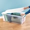 Sterilite Stackable Storage Tote W/ Lid, 14 gal, 33-7/8 in L x 18-3/4 in W x 7 in H, Clear, White 14988004 - alternate 3