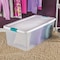 Sterilite Stackable Storage Tote W/ Lid, 14 gal, 33-7/8 in L x 18-3/4 in W x 7 in H, Clear, White 14988004 - alternate 4