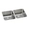 Elkay Lustertone Classic, Undermount Mount, 0 Hole, Left Bowl 13.5" x 16", Right Bowl 13.5" x 16" ELUH311810DBG - alternate 1