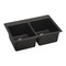 Elkay Quartz Luxe 33"x22"x9-1/2", T-Mnt, Caviar, Drop-In Mount, Pre-scored for up to 5 Hole, Caviar ELX3322CA0 - alternate 1
