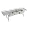 Elkay Rigidbilt SS 97-1/4" x 29-3/4" x 14" Floor Mount Triple Compartment Scullery Sink w/ Drainboard RNSF8354LR4 - alternate 1