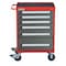 Proto 560 Series Rolling Tool Cabinet, 6 Drawer, Red/Gray, Steel, 30 in W x 21-1/2 in D x 42-1/2 in H J563042-6SG - alternate 1