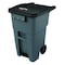 Rubbermaid Commercial BRUTE 50 gal Rectangular Rolling Plastic Can, Gray, Foot Pedal, Plastic, 23 3/8 in 1971956 - alternate 1