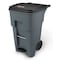 Rubbermaid Commercial BRUTE 65 gal Rectangular Rolling Plastic Can, Gray, Foot Pedal, Plastic, 25 1/4 in 1971968 - alternate 1