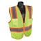 Condor High-Visibility Vest, Type R, ANSI Class 2, U-Block, Silver Stripe, Zipper, Mesh Polyester, Lime, L 302-0500M-LY/L - alternate 1