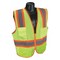 Condor High-Visibility Vest, Type R, Class 2, U-Block, Silver Stripe, Zipper, Mesh Polyester, Lime, 5XL 53YM39 - alternate 1